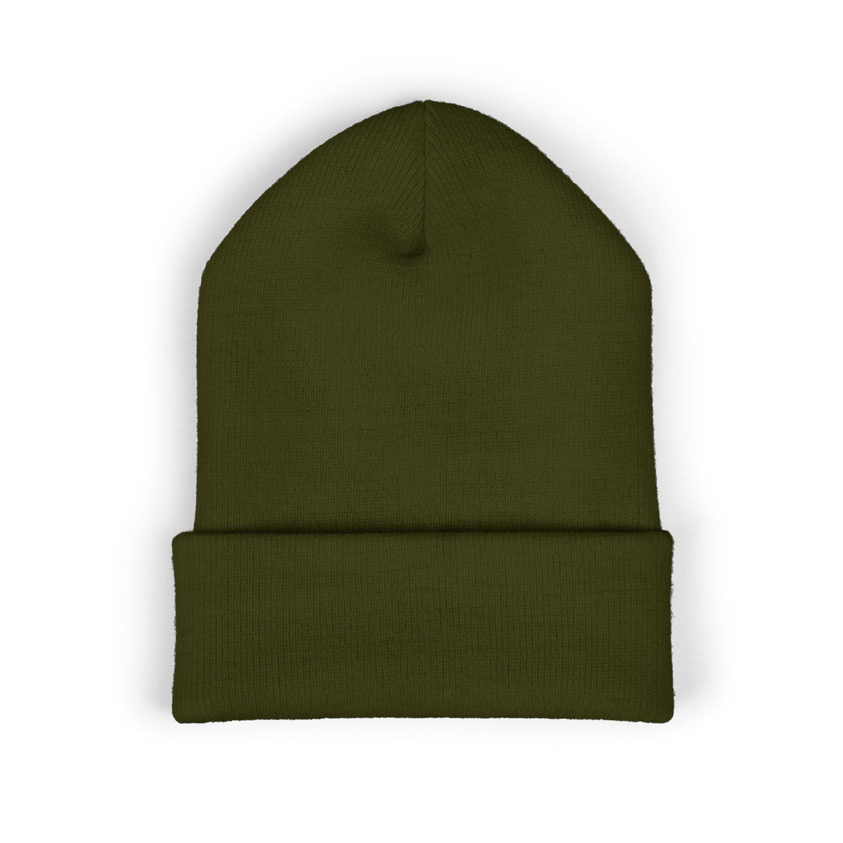 Embroidered Heart & Bat Cuffed Beanie — Cute Gothic Valentine Knit Hat