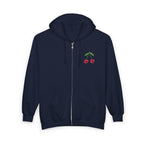 XOXO Script Zip Hoodie – Black Full‑Zip Sweatshirt with Bold Back Graphic