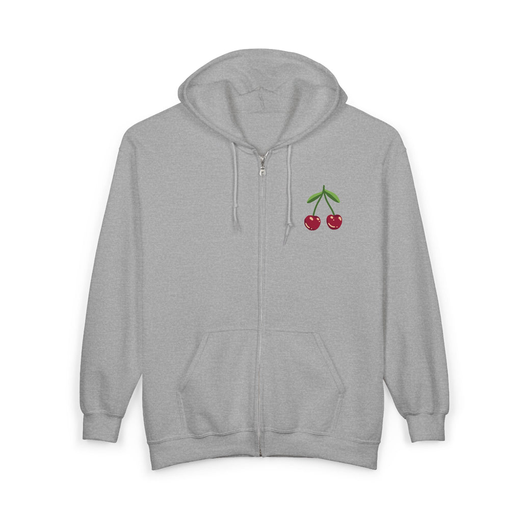 XOXO Script Zip Hoodie – Black Full‑Zip Sweatshirt with Bold Back Graphic