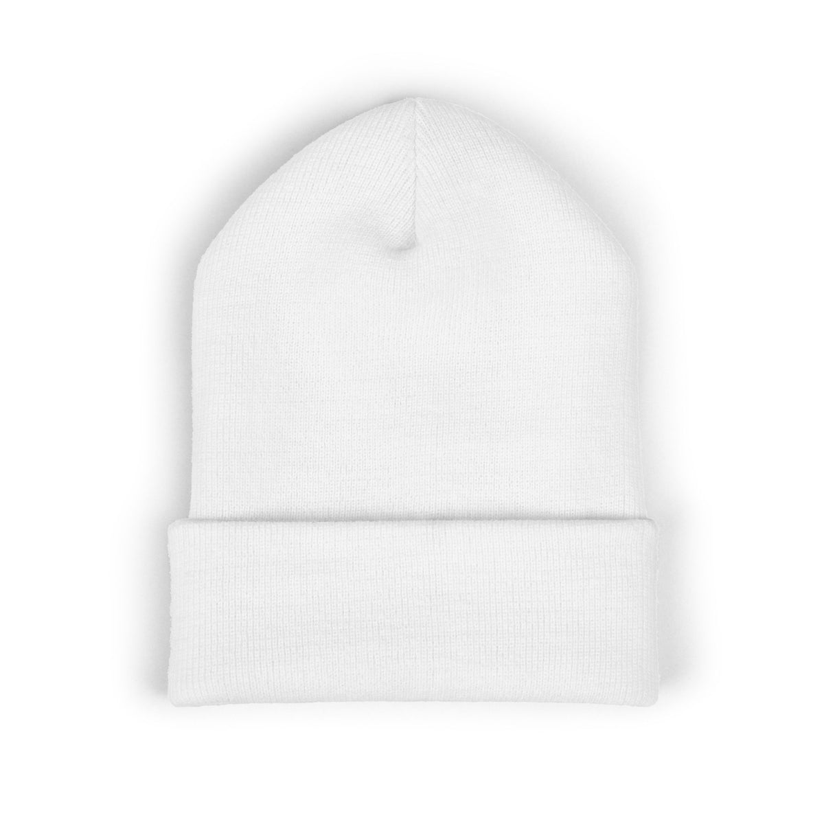 Embroidered Heart & Bat Cuffed Beanie — Cute Gothic Valentine Knit Hat
