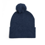 Embroidered Pom-Pom Knit Cap — 'Cupid' Orange Logo Beanie