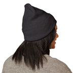 Embroidered Heart & Bat Cuffed Beanie — Cute Gothic Valentine Knit Hat